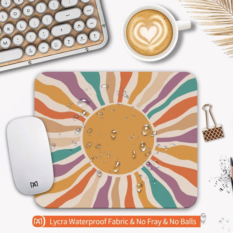 Armanza Square Mouse Pad Retro Sun,Personalized Premium-Textured Custom Mouse Mat Design,Washable Mousepad Lycra Cloth,Non-Slip Rubber Base Computer Mouse Pads for Wireless Mouse - Image 3